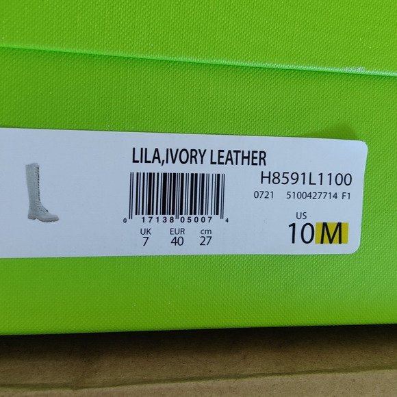 Sam Edelman Womens Sz 10 M Ivory Leather / Fabric Lace Up 16" Shaft Tall Boots - Picture 6 of 6